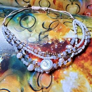 Altar'd State Slide Closure Pearl Bead Bracelet